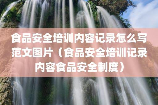 食品安全培训内容记录怎么写范文图片（食品安全培训记录内容食品安全制度）