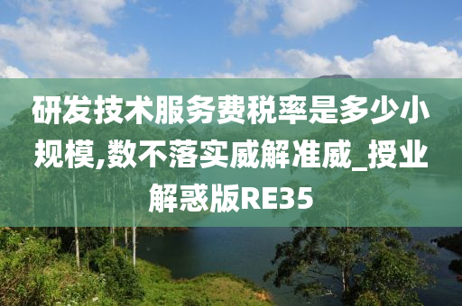 研发技术服务费税率是多少小规模,数不落实威解准威_授业解惑版RE35