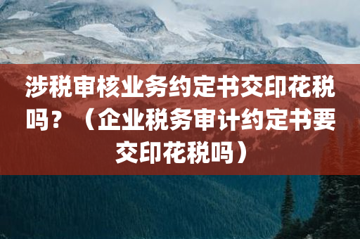 涉税审核业务约定书交印花税吗？（企业税务审计约定书要交印花税吗）