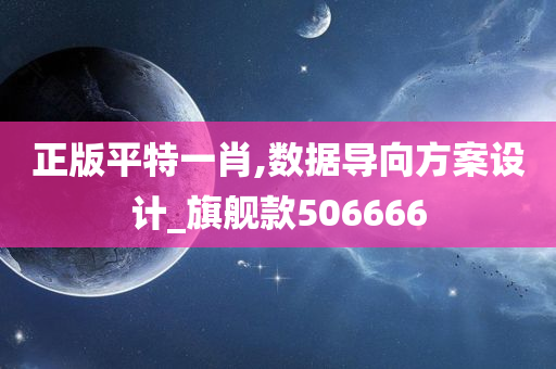 正版平特一肖,数据导向方案设计_旗舰款506666