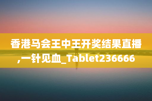 香港马会王中王开奖结果直播,一针见血_Tablet236666