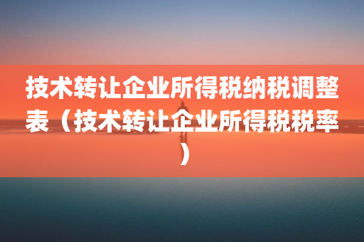 技术转让企业所得税纳税调整表（技术转让企业所得税税率）