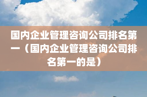 国内企业管理咨询公司排名第一（国内企业管理咨询公司排名第一的是）