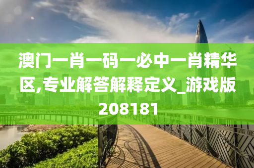 澳门一肖一码一必中一肖精华区,专业解答解释定义_游戏版208181