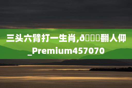 三头六臂打一生肖,🐎翻人仰_Premium457070