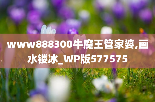 www888300牛魔王管家婆,画水镂冰_WP版577575