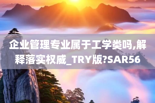 企业管理专业属于工学类吗,解释落实权威_TRY版?SAR56