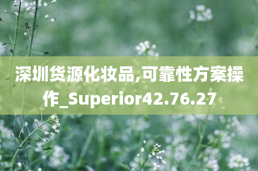 深圳货源化妆品,可靠性方案操作_Superior42.76.27