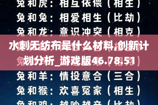 水刺无纺布是什么材料,创新计划分析_游戏版46.78.51