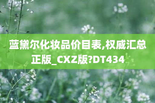 蓝黛尔化妆品价目表,权威汇总正版_CXZ版?DT434