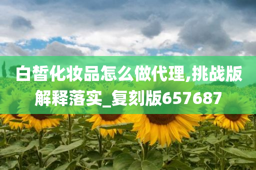 白皙化妆品怎么做代理,挑战版解释落实_复刻版657687