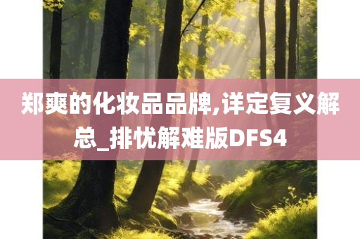 郑爽的化妆品品牌,详定复义解总_排忧解难版DFS4