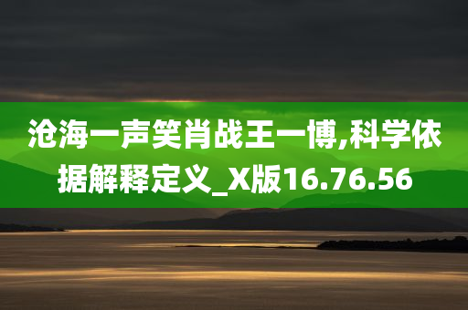 沧海一声笑肖战王一博,科学依据解释定义_X版16.76.56