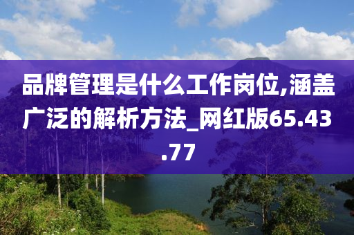 品牌管理是什么工作岗位,涵盖广泛的解析方法_网红版65.43.77