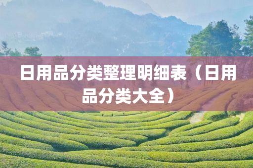 日用品分类整理明细表（日用品分类大全）