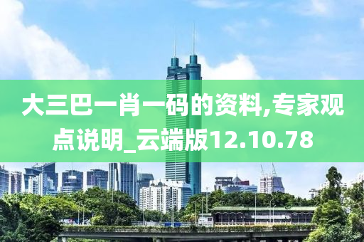 大三巴一肖一码的资料,专家观点说明_云端版12.10.78