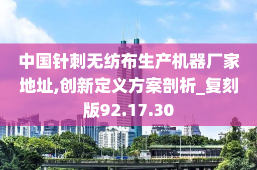 中国针刺无纺布生产机器厂家地址,创新定义方案剖析_复刻版92.17.30