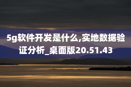 5g软件开发是什么,实地数据验证分析_桌面版20.51.43