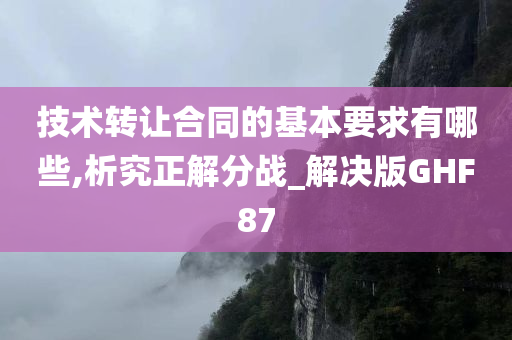 技术转让合同的基本要求有哪些,析究正解分战_解决版GHF87