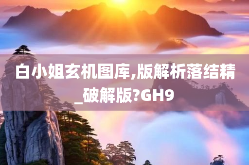 白小姐玄机图库,版解析落结精_破解版?GH9