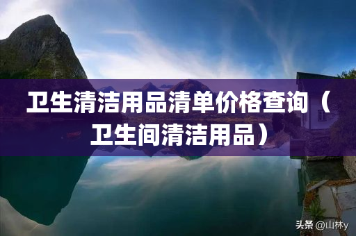 卫生清洁用品清单价格查询（卫生间清洁用品）