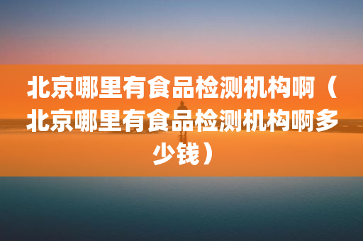 北京哪里有食品检测机构啊（北京哪里有食品检测机构啊多少钱）