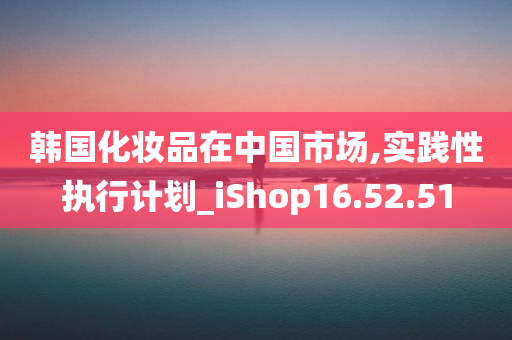 韩国化妆品在中国市场,实践性执行计划_iShop16.52.51