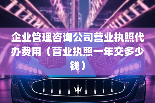 企业管理咨询公司营业执照代办费用（营业执照一年交多少钱）