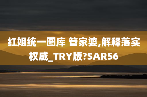 红姐统一图库 管家婆,解释落实权威_TRY版?SAR56