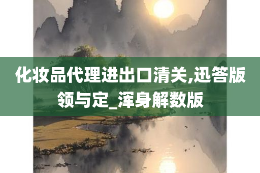 化妆品代理进出口清关,迅答版领与定_浑身解数版