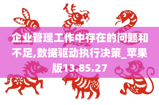 企业管理工作中存在的问题和不足,数据驱动执行决策_苹果版13.85.27