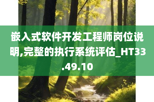 嵌入式软件开发工程师岗位说明,完整的执行系统评估_HT33.49.10