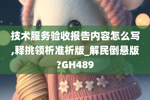 技术服务验收报告内容怎么写,释挑领析准析版_解民倒悬版?GH489