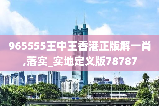 965555王中王香港正版解一肖,落实_实地定义版78787