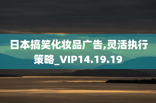 日本搞笑化妆品广告,灵活执行策略_VIP14.19.19