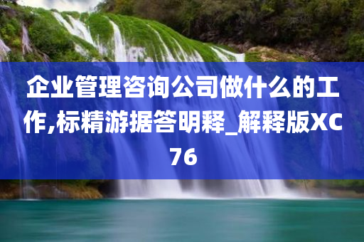 企业管理咨询公司做什么的工作,标精游据答明释_解释版XC76