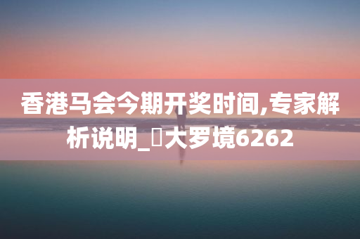 香港马会今期开奖时间,专家解析说明_‌大罗境6262