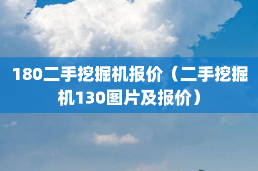 180二手挖掘机报价（二手挖掘机130图片及报价）