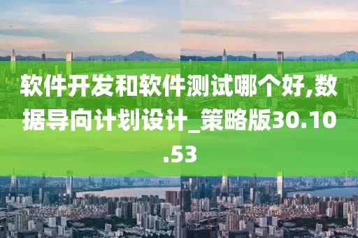 软件开发和软件测试哪个好,数据导向计划设计_策略版30.10.53