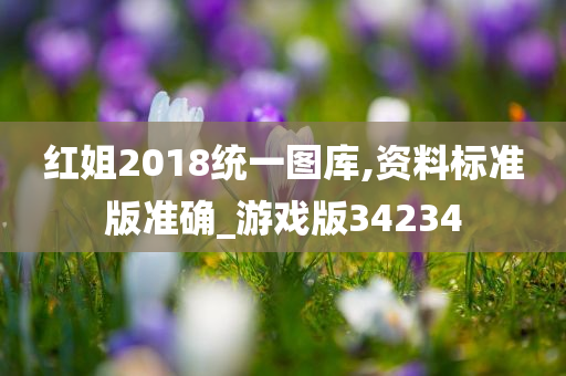 红姐2018统一图库,资料标准版准确_游戏版34234