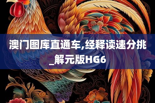 澳门图库直通车,经释读速分挑_解元版HG6