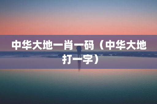 中华大地一肖一码（中华大地 打一字）