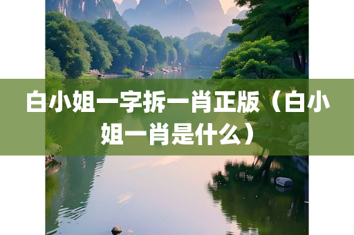 白小姐一字拆一肖正版（白小姐一肖是什么）