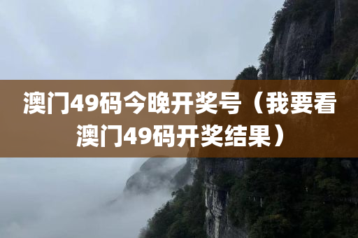 澳门49码今晚开奖号（我要看澳门49码开奖结果）