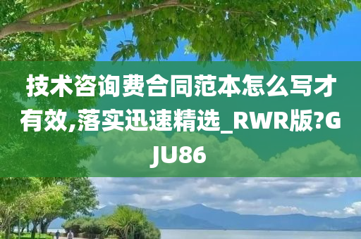 技术咨询费合同范本怎么写才有效,落实迅速精选_RWR版?GJU86