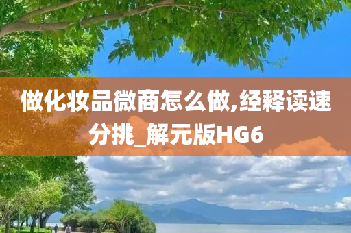 做化妆品微商怎么做,经释读速分挑_解元版HG6