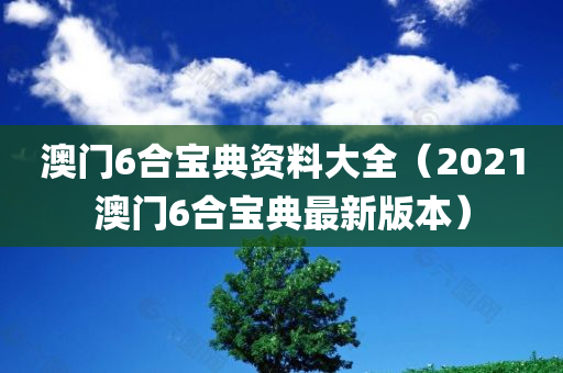 澳门6合宝典资料大全（2021澳门6合宝典最新版本）