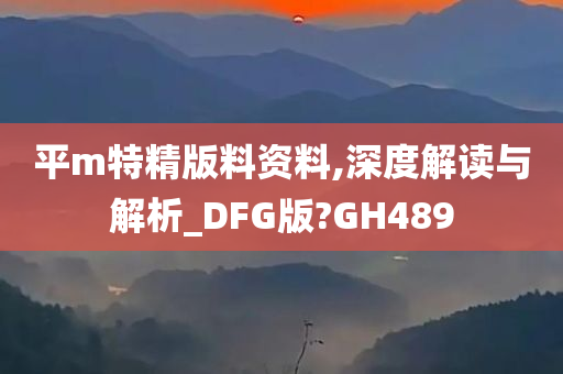 平m特精版料资料,深度解读与解析_DFG版?GH489