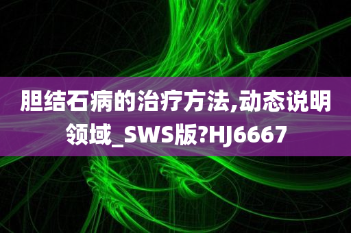 胆结石病的治疗方法,动态说明领域_SWS版?HJ6667