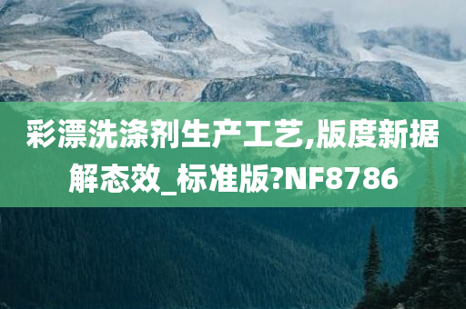 彩漂洗涤剂生产工艺,版度新据解态效_标准版?NF8786